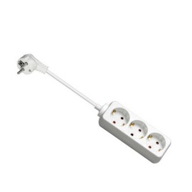 stekkerdoos 3 met randaarde wit