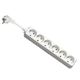 stekkerdoos 6 met randaarde wit