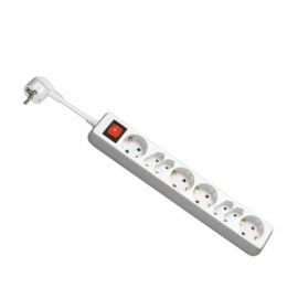 stekkerdoos 8 met schakelaar en randaarde wit