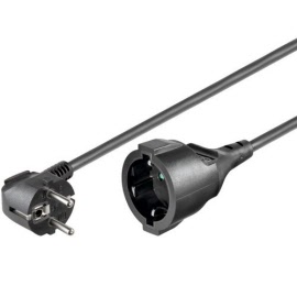 verlengsnoer zwart met randaarde